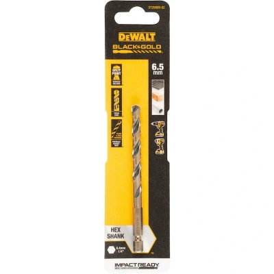 Afbeelding van DEWALT DT20609 QZ IMPACT Black &amp; Gold HEX metaalboor 6.5mm