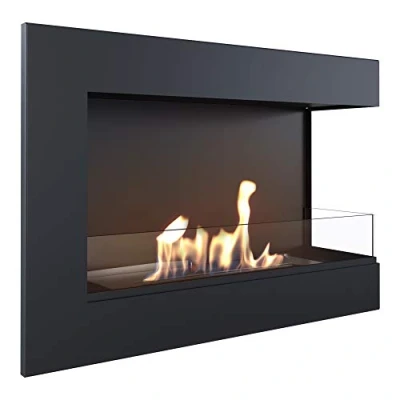 Afbeelding van KRATKI Delta hoekhaard 700 x 280 mm, wandhaard met 4 mm beglazing, ideaal voor open en moderne interieurs, TÜV gecertificeerd, Rheinland, opening rechts