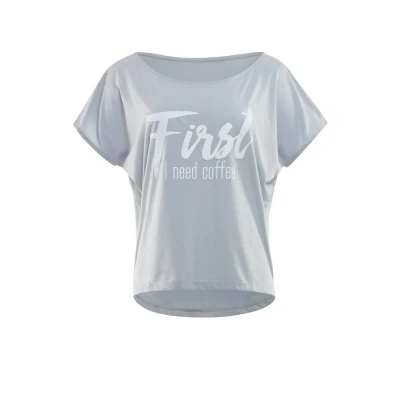 Afbeelding van Winshape MCT002 Ultra Light Tshirt print, Dames, Maat: XXL, Cool grey/glitter/white