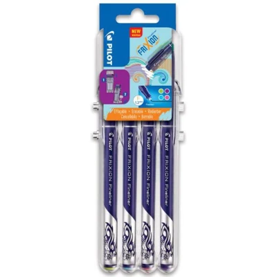 Afbeelding van Pilot Fineliner Frixion Fun , Geassorteerde Kleuren, Set Van 4 Stuks