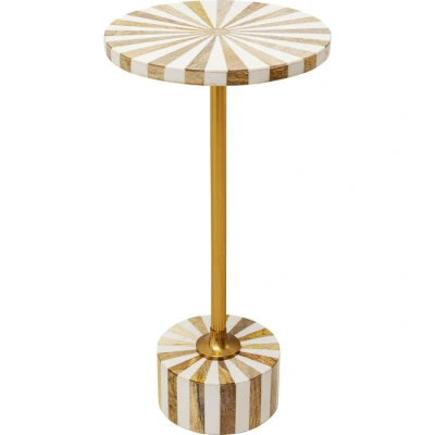 Afbeelding van Kare Bijzettafeltje Domero Cirque Gold White Ø25