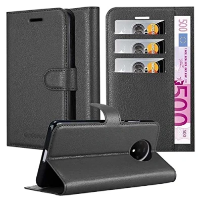Afbeelding van Cadorabo Hoesje geschikt voor OnePlus 7T in PHANTOM ZWART Beschermhoes met magnetische sluiting, standfunctie en kaartvakje Book Case Cover Etui