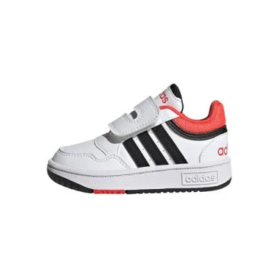 Image de Adidas Hoops Mixte enfant Sneakers, ftwr white/core black/bright red, 27 EU