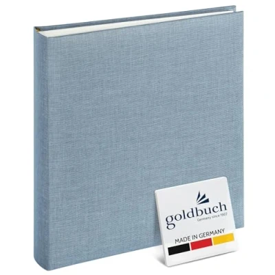 Afbeelding van Goldbuch 24607 Summertime Trend 2 fotoalbum met 60 witte pagina&#039;s papierscheiders en linnen omslag, 25 x 4 cm, blauw/grijs
