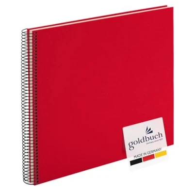 Afbeelding van goldbuch Bella Vista fotoalbum met spiraalbinding, 35 x 30 cm, 40 witte pagina&#039;s, van linnen, voor foto&#039;s en foto&#039;s, rood