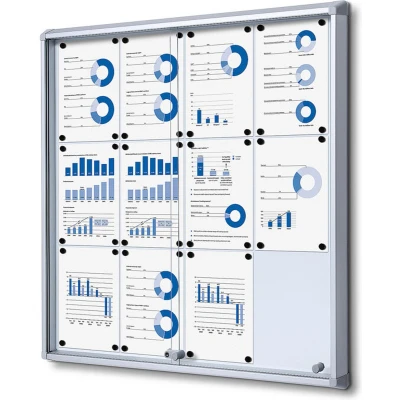 Afbeelding van Indoor Vergrendelbaar Notitiebord met Schuifdeuren SCSL 12x A4 Syna SCSL12XA4 Horeca &amp; Professioneel