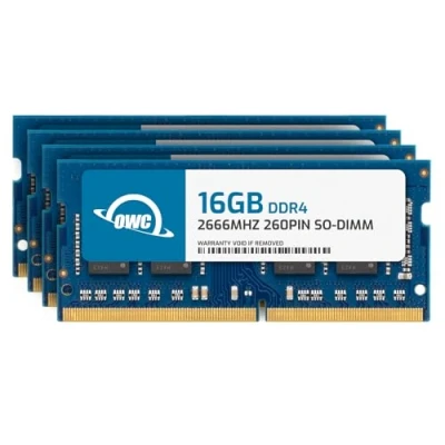 Afbeelding van OWC 64 GB Memory Upgrade Kit 4 x 16 PC21300 DDR4 2666 MHz SO DIMM&#039;s voor 27 inch iMac met Retina 5K (2019 2020) en compatibele pc&#039;s
