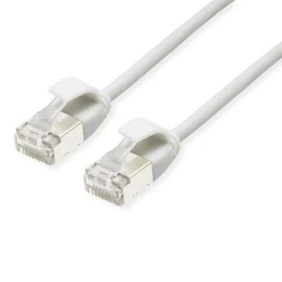 Afbeelding van ROLINE F/UTP DataCenter Patchkabel Cat.6A (Class EA), LSOH, extra dun, wit, 0,3 m