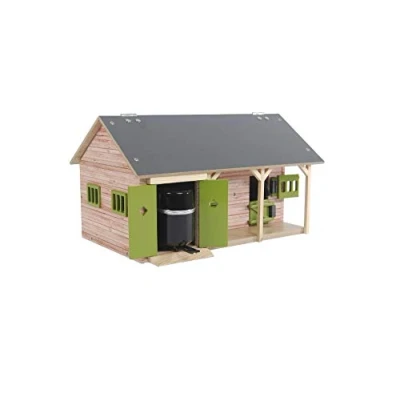 Image de Kids Globe Écurie de chevaux avec 2 boxes et rangement 1:32 Naturel