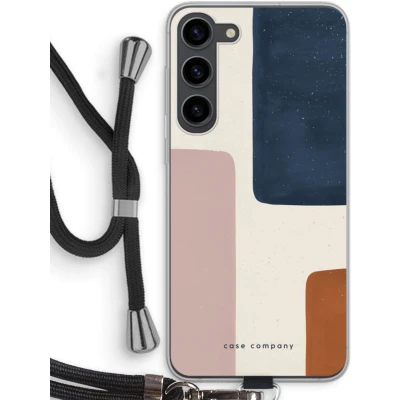 Afbeelding van Case Company® hoesje met Koord geschikt voor Samsung Galaxy S23 Plus Geo #5 Telefoonhoesje Zwart Bescherming aan alle Kanten en Over de Schermrand