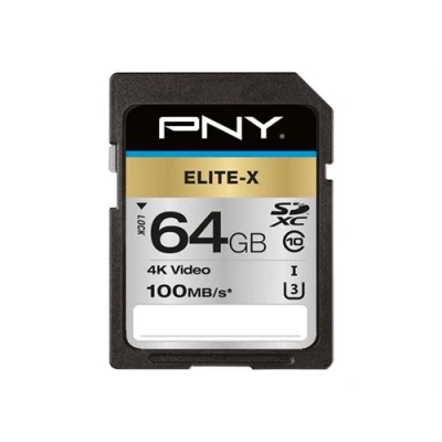Image de PNY Elite X Carte mémoire flash 64 Go UHS I U3 / Class10 SDXC