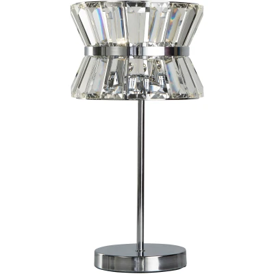Afbeelding van Searchlight Uptown Tafellamp Ø 22 X 43 Cm Chroom En Transparant
