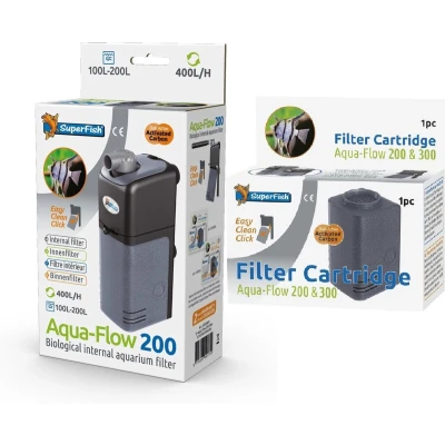 Afbeelding van SuperFish AquaFlow Dual Action 200 Aquariumfilter 400 L/H + navulling 1 st