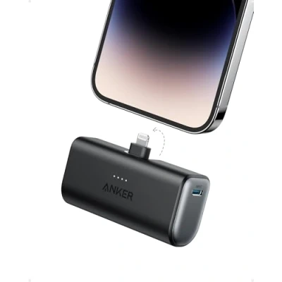 Afbeelding van Anker Powerbank 5.000 mAh, 621 mini powerbank, kleine draagbare mobiele telefoon, MFi gecertificeerde Lightning oplader 12 W, compatibel met iPhone 14/14 Pro/14 Plus/14 Pro Max, 13 en serie