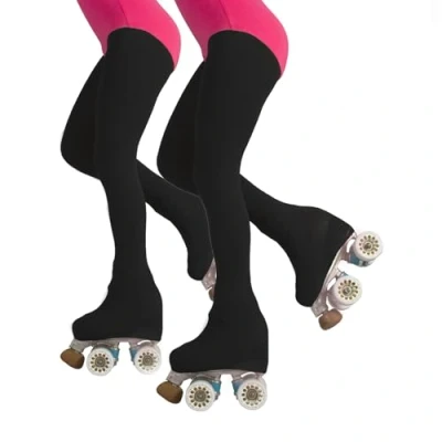 Afbeelding van CALZITALY Panty voor meisjes, kunstschaatsen en rolschaatsen, zwart, natuurlijk, karamel, 6 12 jaar, 70 dennen, gemaakt in Italië, 2 paar zwart