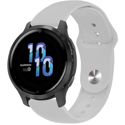 Afbeelding van iMoshion Siliconen 22 mm bandje Geschikt voor Garmin Venu 2 / Fenix 7 Pro 7s 6 Vivoactive 4 Polar Grit X Vantage M2 V2 Grijs