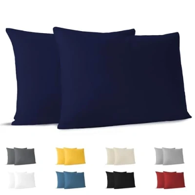 Afbeelding van Dreamzie Kussensloop, 30 x 50 cm, (2 stuks), 100% katoen, jersey, 150 g/m², beige, kussensloop duurzaam, hypoallergeen
