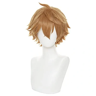 Afbeelding van HIROAKIYA Tartaglia pruik, Genshin Impact Cosplay pruik met pruikkap, lengte ca. 30 cm