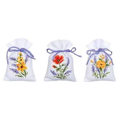 Afbeelding van Kruidenzakje kit Bloemen en lavendel set van 3 Vervaco PN 0165143