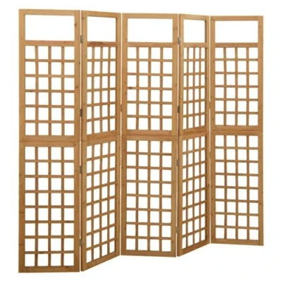 Afbeelding van Kamerscherm/trellis met 5 panelen 201,5x180 cm vurenhout