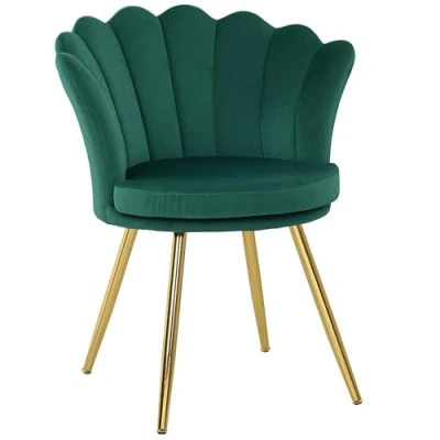 Afbeelding van HOMCOM Accentstoel 67x64x77cm 100% Polyester Fluweel Groen