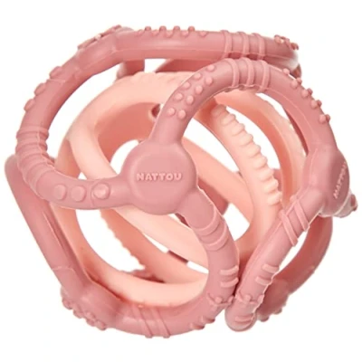 Afbeelding van Nattou Silicone Set Ballen voor Baby&#039;s 2 Stuks Roze