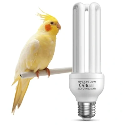 Afbeelding van BrightArk UVB 2.4 lamp voor vogels, E27, 23 W, compacte fluorescentielamp, 2,4 UVB, papegaaien, reptielen