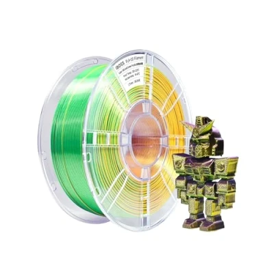 Afbeelding van iBOSS driekleurig PLA+ zijdefilament 1,75 mm (± 0,02 mm) voor 3D printers, 1 kg PLA Plus Silk filament, geschikt de meeste FDM zijde goud + groen paars