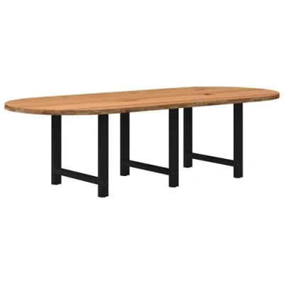 Image de vidaXL Table à manger marron clair bois de chêne massif ovale3328207