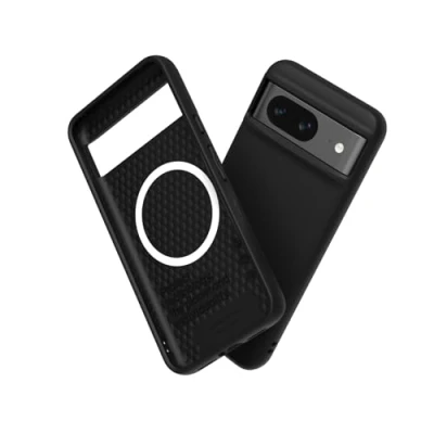 Afbeelding van RHINOSHIELD Hoesje compatibel met [Pixel 8] SolidSuit Magsafe dunne hoes schokabsorberende technologie en premium matte afwerking klassiek zwart