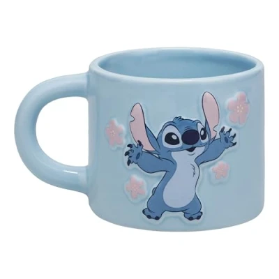 Afbeelding van Paladone Disney Lilo &amp; Stitch officieel gelicentieerde pastelblauwe mok 400 ml grote keramische koffiemok voor thee en warme chocolademelk, popcultuurproduct filmfans