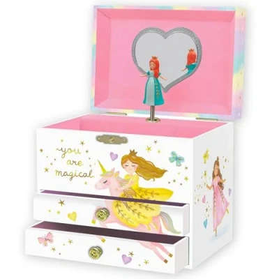 Afbeelding van Prinses muzikale sieradendoos voor meisjes, muziekdoos kinderen met roterende prinses, verjaardagscadeaus kleine sieradendozen, 17,1 x 13,3 15,2 cm, 3
