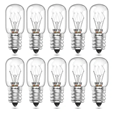 Afbeelding van Bonlux E14 Ovenlamp tot 300 graden, speciale lamp Oven T/oven, warmwit, 2700 K, dimbaar, 14 W, 90 lm, 220 V, voor magnetron, oven, zoutlamp, koelkast, afzuigkap (10 stuks