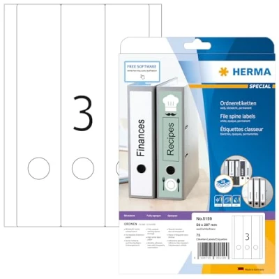 Afbeelding van Herma File labels white 59x297 SuperPrint 75 pcs.
