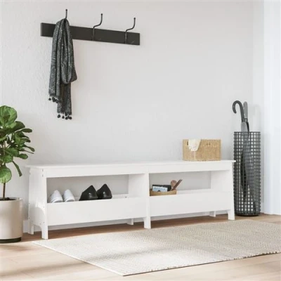 Afbeelding van vidaXL Halbankje 160x28x45 cm massief grenenhout wit