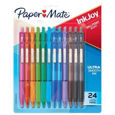 Afbeelding van Paper Mate InkJoy 300RT balpen, medium punt (1,0 mm), verschillende kleuren, 24 stuks