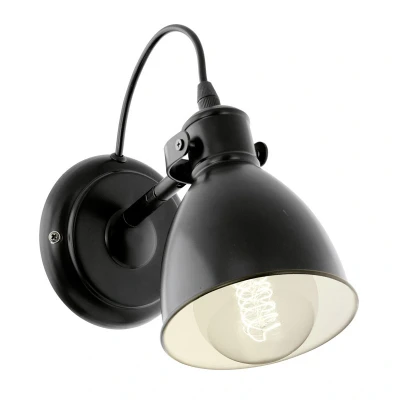 Afbeelding van EGLO Priddy Wandlamp E27 21,5 cm Zwart/Wit