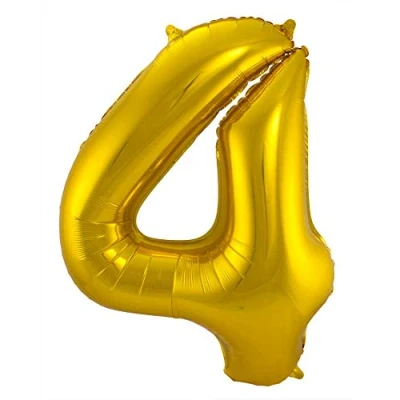 Afbeelding van Folat Folieballon Cijfer 4 Goud 86 cm