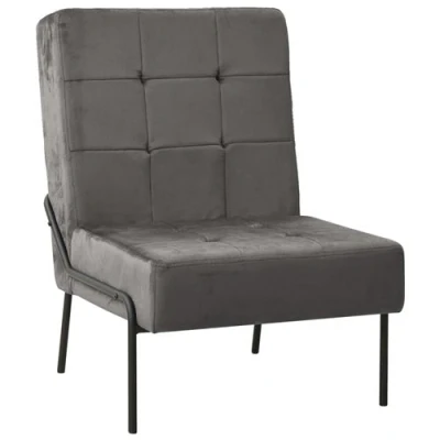Afbeelding van Relaxstoel 65x79x87 cm fluweel donkergrijs