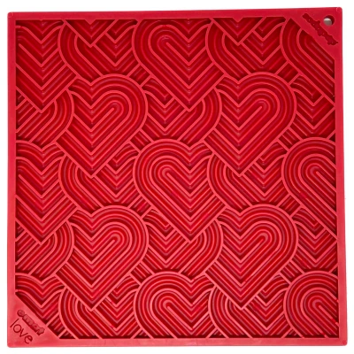 Afbeelding van Sodapup Lickmat Love Hearts Hondenvoerbak Rood Large