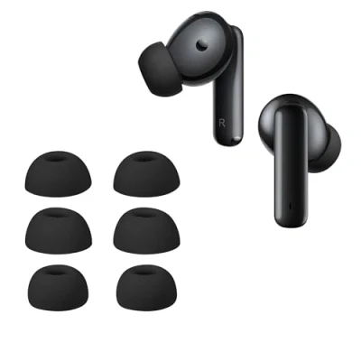Afbeelding van kwmobile 6x cover voor in ear oortjes geschikt Huawei Freebuds 6i Vervangende oordopjes van siliconen zwart 3 maten