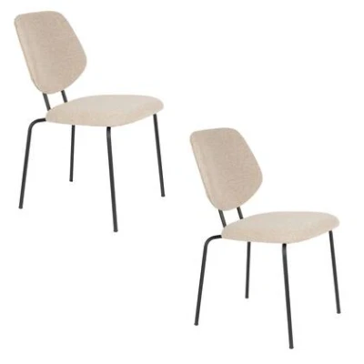 Afbeelding van Housecraft Living Zelo Eetkamerstoelen Beige Set van 2