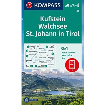 Afbeelding van KOMPASS Wanderkarte 09 Kufstein, Walchsee, St. Johann in Tirol 1:25.000
