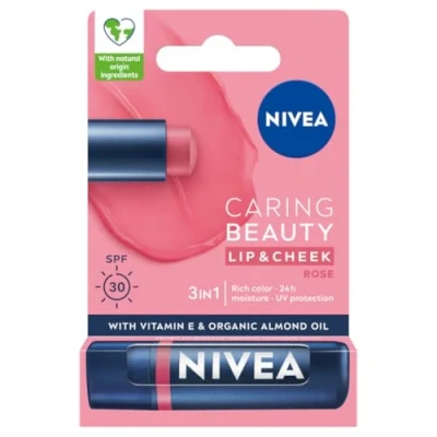 Afbeelding van NIVEA Caring Beauty Care 3 in 1 Roze Lippenstift, 4,8 g