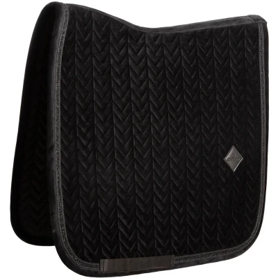Afbeelding van Kentucky Horsewear Zadeldoek velvet mini Pearls dressuur zwart FULL