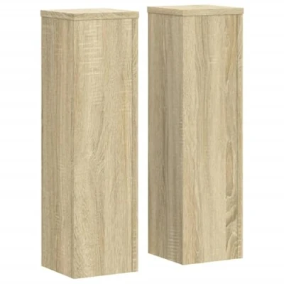Afbeelding van Plantenstandaards 2 st 17x17x60 cm bewerkt hout sonoma eiken