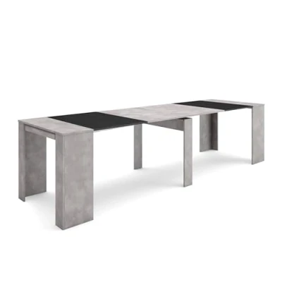 Afbeelding van Skraut Home Uittrekbare consoletafel, meubelconsole, 300, voor 14 personen, eettafel, moderne stijl, cement