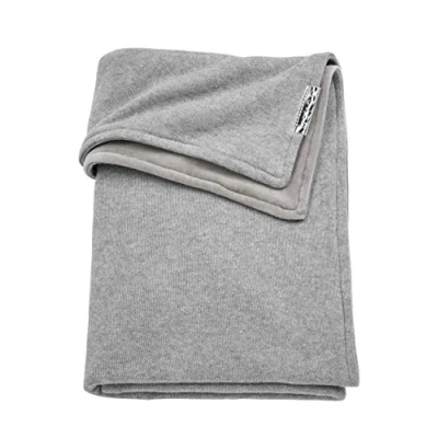 Afbeelding van Meyco 2754004 Ledikantdeken knit basic velvet, 100x150 cm, grijs melange