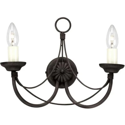 Afbeelding van Landelijke Wandlamp Steady Lighting Metaal Landelijk E14 L: 13.5cm Voor Binnen Woonkamer Eetkamer Zwart