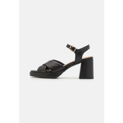 Afbeelding van Clarks Sandalen met plateauzool, Dames, Maat: 40, Black Leer